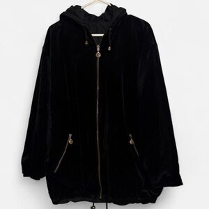 90s Black Velour Current Seen Reversible Jacket